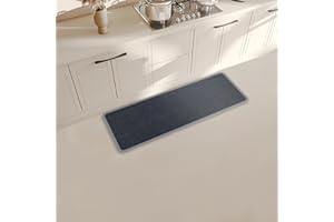 YedZen Kitchen Mat, 43x120cm Black Non-slip Washable Runner Rug for Kitchen Floor, Oil Resistant Kitchens Floor Mat for Kitchen, Hallway, Laundry,Standing Desk