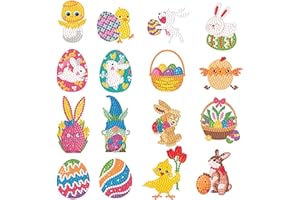 SWECOMZE DIY Diamond Painting, 5D Diamant Painting Set Junge Mädchen Diamant Malerei Ostern Kaninchen Diamant Aufkleber für Osterngeschenk (B)