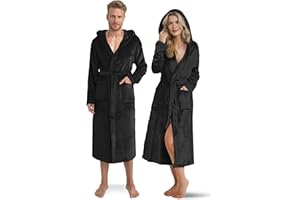 Twinzen Damen & Herren Kuschelfleece Morgenmantel mit Kapuze - Weich, Warm & Bequem - Öko-Tex Standard 100 zertifiziert