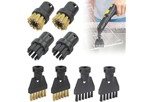 URHELP 8 Stück Dampfreiniger Zubehör für Kärcher SC1 SC2 SC3 SC4 SC5, Handdampfreiniger, Leistungsstarke Reinigungsbürste, Rundbürste Gross, Mundstück Düse, Powerdüsen, für Küchenmöbel Boden Auto Fenster