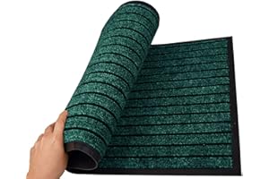 Shop Direct 24 Waterproof Rubber Door Mat Outdoor - PVC Non Slip Backed Washable Dirt Grabber Dog Muddy Paws Carpet Runner Rug for Kitchen Front or Back (Green, 80 x 150 cm (2 ft 6 in 5 ft)),