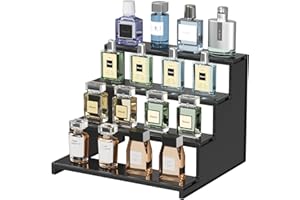 Lifewit 4 Tier Acryl Display Ständer, 1 Stück Parfüm Organizer, Plastik Regal Organizer für Parfüm Figuren Nagellack Gewürz Kosmetik Hautpflege Kunsthandwerk, Acryl Display Riser Regal 30,5cm Schwarz
