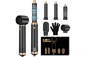 UKYITU Magic Styler 5 in 1 Hair Styler, 1000W Air Styler, Detachable Hair Styler Tools for Drying Curling Straightening, Magic Hair Styler Hot Air Styler for All Hair Type/Length