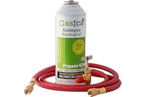 ALL4SALE GASICA V2 - Kit de Carga Único 226g Neto - Gas Refrigerante Orgánico Alternativo R22, R407C, R410A - Incluye Válvula de Servicio y Manguera | Solución Ecológica HVAC