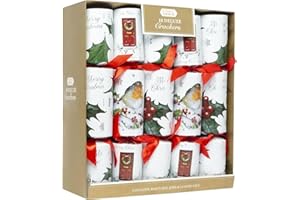 GENERIC Deluxe Christmas Crackers with Unique Designs and Festive Surprises 10 x 14” | Harmless Holiday Party Essentials for Family Gatherings, Fun Presents, and Celebrations (ROBIN AND HOLLY)