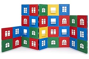 Playmags Dachówka Magnetic budynek zestaw: Okno Clickins - 60-PC. Zestaw: 30 Super Strong jasny kolor magnetyczny Płytki Okna i 30 clickin Windows - pobudzania kreatywności i rozwoju mózgu
