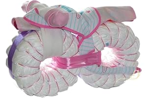 ‎DUBISTDA -WINDELTORTEN- Windeltorte Motorrad rosa - Windelmotorrad Mädchen - Geschenk zur Geburt, Babyparty und Babyshower