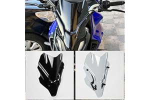 TaTonCycle Racing Pare-brise de Moto Coupe-vent pour MT-07 MT07 MT 07 2021 2022 2023 2024 Déflecteur de Vent à Double Bulle (Fumée Noir)