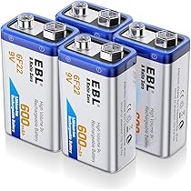5 Pack EBL 9V 600mAh Rechargeable Batteries Li-ion With 5 Bay 9V Battery Charger - Foto 6