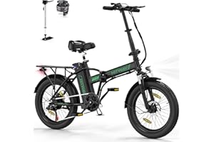 HITWAY Bicicleta eléctrica 20"*3,0/20"*4,0 Bicicleta Montaña Plegable Ebike Fatbike,36V 12Ah/48V 15Ah Batería, 250W Motor, 7 Vel, E-MTB, Pedal Assist Alcance 35-90KM/45-100KM