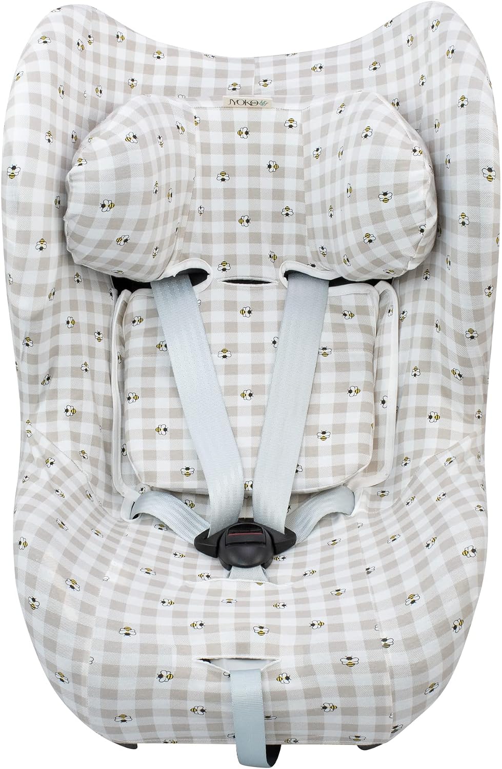 JYOKO KIDS Funda de Algodón para silla de coche Compatible con Cybex Sirona (G I-Size, M2 I-Size, GB Vaya I-Size, PICNIC VICHY)