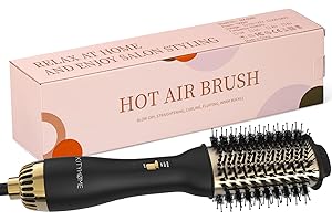 KITYHOME 4 in 1 spazzola asciugacapelli, One-Step Asciugacapelli e volumizzatore per asciugatura, raddrizzamento, volumizzante e stiler, ceramica spazzola rotante per capelli con anti-frizz a ioni negativi