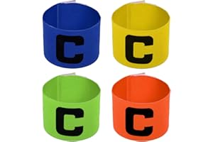 Lahviuu Captains Armbands,4 Pack Adjustable Captain Armbands Player Arm Bands Football Soccer Captain's Armbands,for Kids Youth Netball Hockey(4 colors)