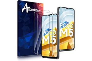 Anoowkoa [2 sztuki] 0,26 mm Premium kompatybilny z Xiaomi Poco M5, osłona ekranu ze szkła hartowanego, osłona ochronna - prawdziwe szkło - bardzo łatwa instalacja za jednym naciśnięciem