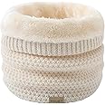 HYUET Winter Fleece Lined Neck Warmer Thermal Double Layer Infinity Scarf Knitted Snoods Scarf Thicken Tube Scarf Windproof Circle Scarf for Men Women Outdoor Moto Cycling Ski