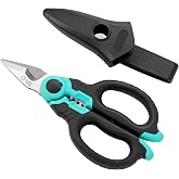 C.JET TOOL Professional Electrician Scissors 160 mm, Stainless Steel for Soft Aluminium Copper Cable (Turquoise)