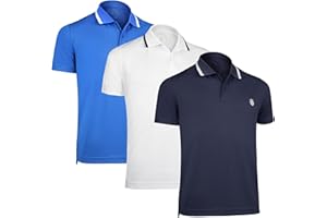Albert Morris Polo Shirts pour Homme - Manches Courtes, Respirant, Séchage Rapide, Protection UV, Coupe Classique, Été Golf, Style Sportif Business Décontracté