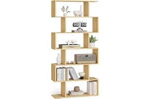 VASAGLE Bokhyllor, 6-nivåers bokhylla, rumsavdelare, kub displayhylla, fristående förvaringshylla, modern stil, för vardagsru