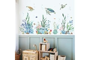 wondever Naklejki ścienne pod żółwiem morskim ocean wodorosty trawa odklej i naklej naklejki ścienne do pokoju dziecięcego pokoju dziecięcego sypialni łazienki
