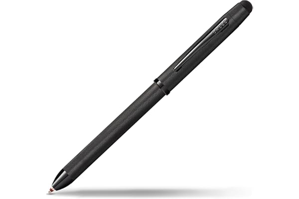 Cross Tech3+ Brushed Black PVD Multifunction Pen with Stylus and 0.5mm Lead