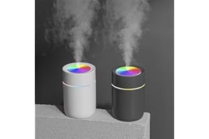 ZXCVBNN Mini Humidifier For Bedroom, Car Humidifiers With Colorful Night Light,Portable Small Room Humidifier,Usb Desktop Air Humidifier,Essential Oil Diffuser Car Purifier Aroma Anion Mist Maker