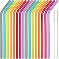 10 Pailles En Silicone Réutilisables Colorées Avec Brosses - Écologiques Sans BPA Pour Boissons Chaudes Et Froides
