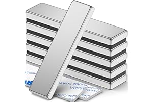 FINDMAG 6 Pack Super Strong Neodymium Bar Magnets Heavy Duty, Large Flat Magnetic Strips, Powerful Permanent Rare Earth Magnets with Double-Sided Adhesive Ideal for Classroom, DIY Projects-40x10x3mm