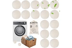 YIHAOH 16 Stücke Trocknerbälle für Wäschetrockner,Trocknertücher mit Duft Aus Reiner Wolle, Wäschetrockner Bälle, Reduziert die Trocknungszeit, Reduziert Falten, Wiederverwendbar