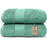LEBENGOOD Large Bath Towels 70 x 140 cm Pack of 2 Cotton Hotel Gym Shower | Terry 500 g/m&sup2;, Soft and Highly Absorbent, Oeko T