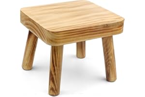 ASSRECT Small Wooden Stool Kids Step Stool 8.27" Tall Wooden Stool Display Stand Indoor Plant Stand Detachable Foot Rest Stool for House Plants, Bedroom Bedside Kitchen