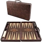 Star Elite Series Leather Bag Backgammon 3 Sizes (Large)