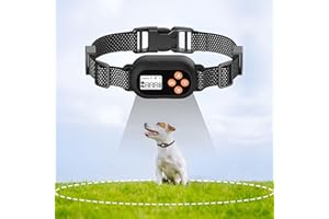 POIIOPY Collier Anti Fugue Chien sans Fil GPS 【Uniquement pour Une Utilisation en extérieur】, Amélioré Précise 3 Modes Clôture Anti-Fugue, IPX7 Étanche Chien Électrique Système Clôture, Rayon 22-999M