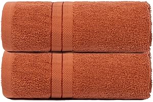 Brentfords 2 Pack Hand Towels for Bathroom, Ultra Soft 100% Cotton Highly Absorbent Hand Towel Quick Dry Hotel Spa Quality Small Towels Household Essential, 50x80cm - Burnt Orange