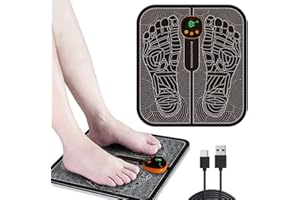 COODAY EMS Massaggiatore per Piedi Tappetino per stimolatore Muscolare,Massaggiatore Portatile,Elettrico Massaggiatore Plantare,8 modalità,19 Intensità