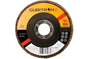 3M Cubitron II Fächerschleifscheibe 967A, 115 mm, 22,23 mm, 80+, konisch, 1 Stück / Karton