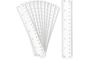 SZXMDKH Righello in plastica trasparente, 10 righelli dritti da 15,7 cm, in plastica trasparente, strumento di misurazione per studenti, scuola, bambini, aula e forniture per ufficio