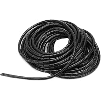 Sourcing Map Avvolgicavo A Spirale 9m X 10mm Per Organizzare Cavi Di Computer, Caricabatterie, Tubi - Guaina In Polietilene Flessibile Con Nastro Incluso, Nero - 6