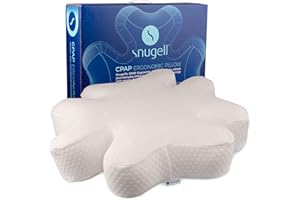 Snugell CPAP Pillow for Side Sleeper | Memory Foam CPAP Pillow | Clover Shape Accommodates 4 Heights | Optimal Head and Spine Alignment | Ergonomic Pillow for CPAP Users