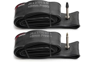 Fincci Camera d'aria 26 MTB - Cameras d'aria bici da corsa 26 x 2.1 x 2.125 x 2.2 x 2.35 pollici per Montagna Strada Bici MTB Ibrida Uomo Biciclettas - Valvola Interna Presta 48mm