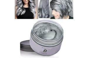 RUIBAVYA Cire Couleur Cheveux Teinture Instantanée Cheveux Boue Cheveux Jetable Crème de Coiffure Pâte à Modeler Temporaire Pommade Unisexe Gris
