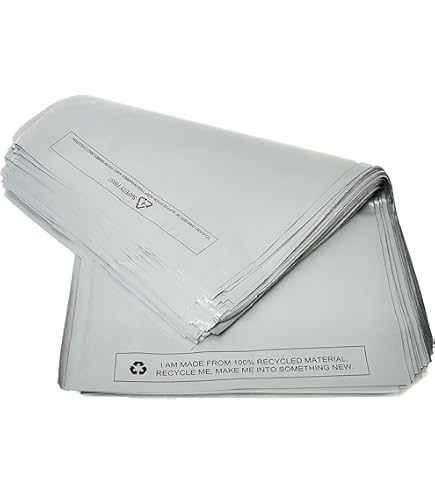 100 Sacchetti Autosigillanti Per Posta, In Poli, 4 Misure Da 25 Da Ogni ISOUL Da Piccola A Grande, Confezione Da Lettere Assortite Per Spedizione Postale Di Spedizione (grigio - Foto 8