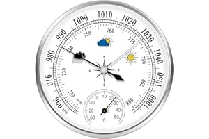 PYNTOP Analog Barometer Thermometer, Outside Weather Stations Barometer for the Home, Thermometer and Barometer Household Measurement Tool, Weather Forecasting Tool for Home and Office