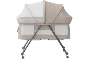 UBRAVOO Grab-and-go Lettino da Viaggio, Culla Neonato con materasso I Ruote I Borsa da viaggio I Zanzariera, 2 in 1 Lettino Bambino | Culla a Dondolo Trasformabile, Bravo Pro-Cachi