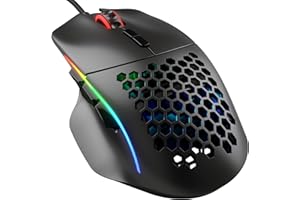 GLORIOUS PC GAMING RACE Glorious Gaming Model I Mouse da gaming wired - Superleggero 69 g, 2 tasti scambiabili, RGB, piedini in PTFE, 9 tasti programmabili, supporto laterale per il pollice - Nero
