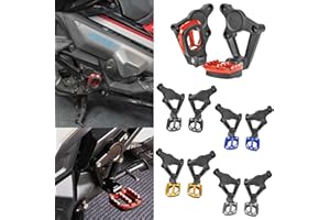 Safuotn Motorrad Zubehör X ADV-750 Fußrasten Falten Rückseite Fußstützen Aluminium Passagier Fußrasten Kit hinten für H-o-n-da X ADV750 X-ADV 750 XADV-750 2017 2018 2019 2020 (Rot)