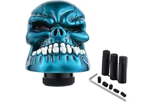 Padaodao Skull Shift Knob Big Teeth Gear Stick Shifter Car Grip Handle for Most Manual Automatic Vehicles, Metallic Blue