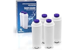 SOKANA 4 Filtri Acqua DLSC002 Compatibile con Macchina Caffè DeLonghi Magnifica S Cappuccino De Longhi ECAM ESAM 2600 Primadonna Eletta Plus | TÜV SÜD Certificato