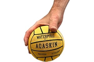 AQASKIN - Ballon de water-polo professionnel - Taille 5, 4, 3, 1 - Haute Qualité - Caoutchouc Ultra Grip - Pour Entraînement et Matchs - Boule de Water-polo - Couleur : Jaune, Noir, Italie, Tricolore
