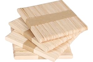 ‎AUERVO 200 Stück Holzstäbchen zum Basteln, Eiscremestäbchen, Naturholz-Eis am Stiel, Bastelstäbchen, 11,4 cm lang, Eisstäbchen zum Basteln, DIY Handwerk Bastelarbeiten