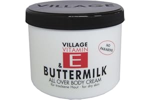 ‎KOMIRO Village Cosmetics Bodycream mit Vitamin E und Buttermilk 500 ml (Körpercreme, Körperpflege, mit angenehmen Duft, zarte Haut) 950613